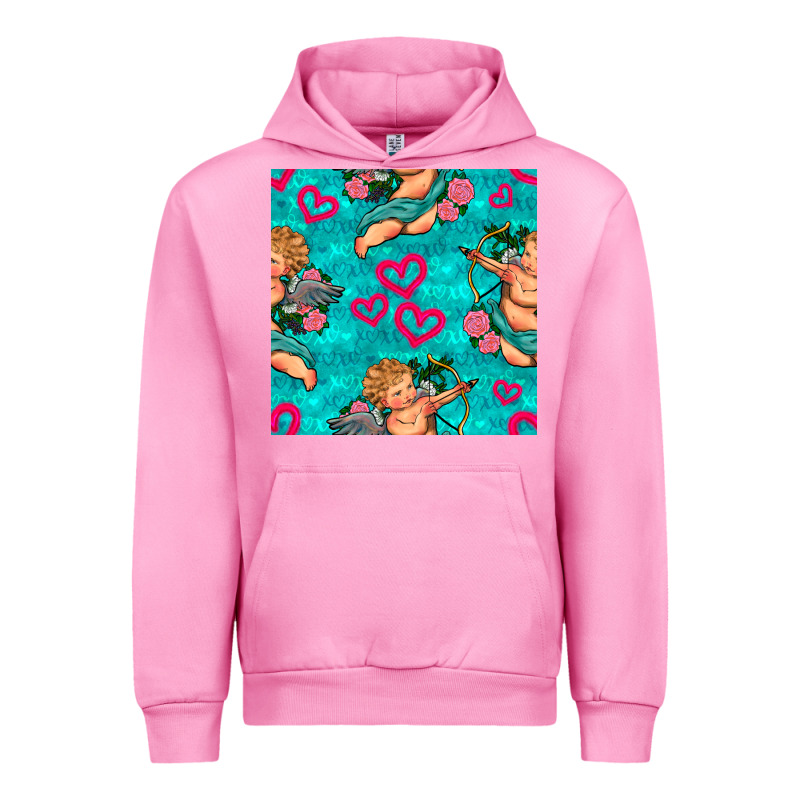 Valentines Day Cupid And Neon Heart Seamless Pattern Urban Hoodie by BundleAndBundleShop | Teevron