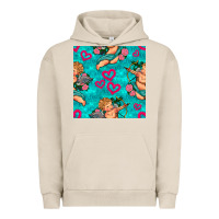 Pigment French Oak valentines day cupid and neon heart seamless pattern Urban Hoodie - BundleAndBundleShop