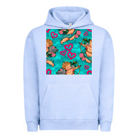 Pigment Grape Ice valentines day cupid and neon heart seamless pattern Urban Hoodie - BundleAndBundleShop