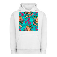 Pigment Lunar Rock valentines day cupid and neon heart seamless pattern Urban Hoodie - BundleAndBundleShop
