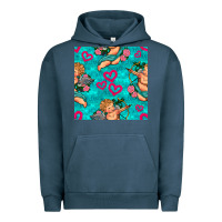 Pigment Midnight Navy valentines day cupid and neon heart seamless pattern Urban Hoodie - BundleAndBundleShop