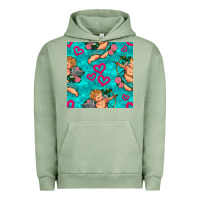 Pigment Oil Green valentines day cupid and neon heart seamless pattern Urban Hoodie - BundleAndBundleShop