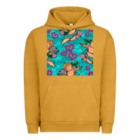 Pigment Peanut Butter valentines day cupid and neon heart seamless pattern Urban Hoodie - BundleAndBundleShop