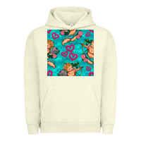 Pigment Pistachio valentines day cupid and neon heart seamless pattern Urban Hoodie - BundleAndBundleShop