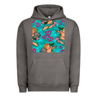 Pigment Tornado valentines day cupid and neon heart seamless pattern Urban Hoodie - BundleAndBundleShop