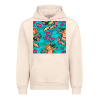 Sandshell valentines day cupid and neon heart seamless pattern Urban Hoodie - BundleAndBundleShop