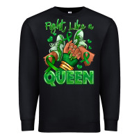Black green ribbon liver cancer afro girl sneakers Premium Sweatshirt - RanaPortraitStore