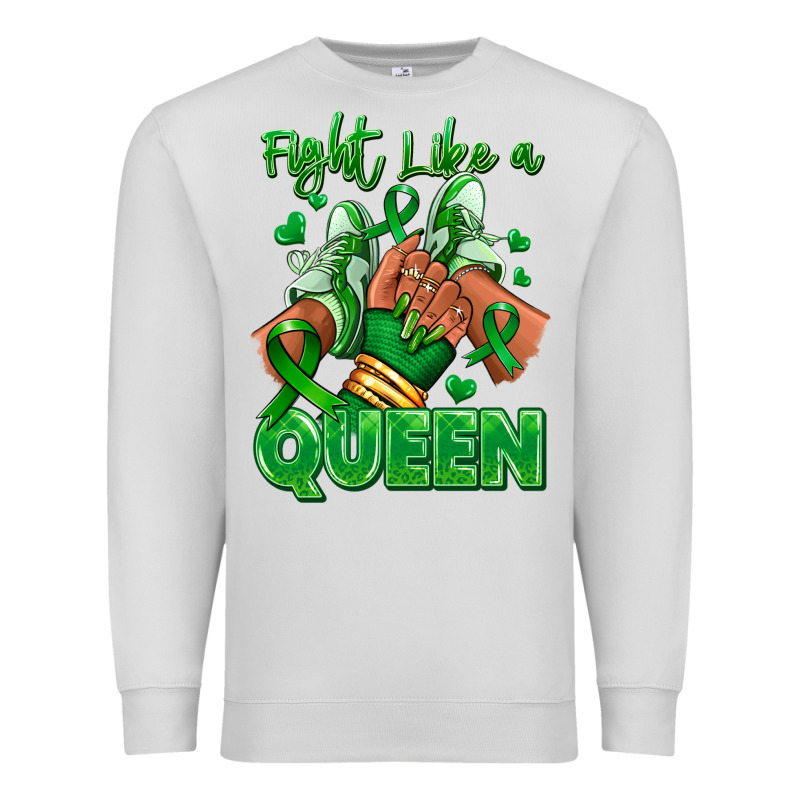 Green Ribbon Liver Cancer Afro Girl Sneakers Premium Sweatshirt by RanaPortraitStore | Teevron