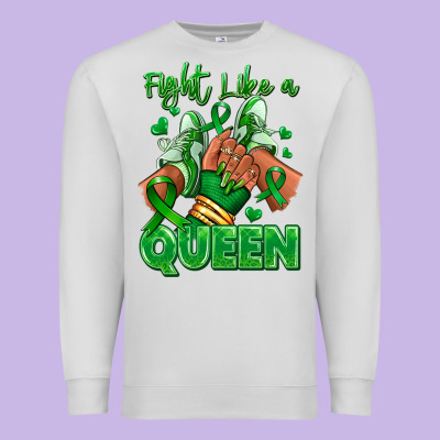 Premium Sweatshirt green ribbon liver cancer afro girl sneakers