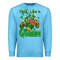 Ocean Blue green ribbon liver cancer afro girl sneakers Premium Sweatshirt - RanaPortraitStore