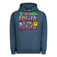 Pigment Midnight Navy staying delulu is the solulu Urban Hoodie - Artiststas