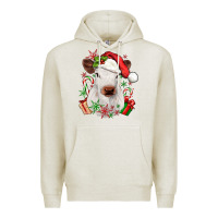 Oatmeal Heather christmas heifer Premium Hoodie - JahusDesignShop