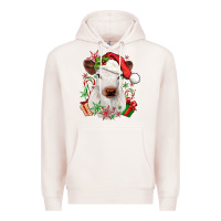 Pale Pink christmas heifer Premium Hoodie - JahusDesignShop