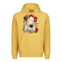 Antique Gold christmas heifer Premium Hoodie - JahusDesignShop