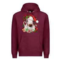 Burgundy christmas heifer Premium Hoodie - JahusDesignShop