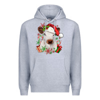 Heather Grey christmas heifer Premium Hoodie - JahusDesignShop