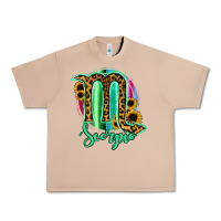 Scorpio Zodiac Sign Sunflower Leopard Serape Urban Heavy Tee | Teevron