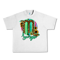 Lunar Rock Scorpio Zodiac Sign Sunflower Leopard Serape Urban Heavy Tee - RanaPortraitStore