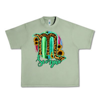 Oil Green Scorpio Zodiac Sign Sunflower Leopard Serape Urban Heavy Tee - RanaPortraitStore