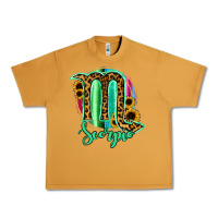 Peanut Butter Scorpio Zodiac Sign Sunflower Leopard Serape Urban Heavy Tee - RanaPortraitStore