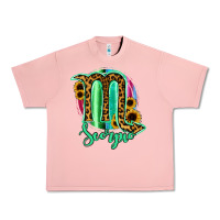 Salmon Scorpio Zodiac Sign Sunflower Leopard Serape Urban Heavy Tee - RanaPortraitStore