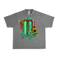 Tornado Scorpio Zodiac Sign Sunflower Leopard Serape Urban Heavy Tee - RanaPortraitStore