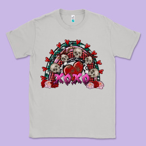 Skull Xoxo Rainbow Valentine's Day Classic Tee Designed By Fadigitalartstudio