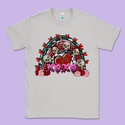 Skull Xoxo Rainbow Valentine's Day Classic Tee Designed By Fadigitalartstudio