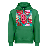 Emerald valentines day flower cupcakes and serape seamless pattern Urban Hoodie - BundleAndBundleShop