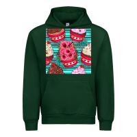Forest Green valentines day flower cupcakes and serape seamless pattern Urban Hoodie - BundleAndBundleShop