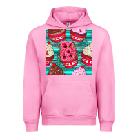 Fuchsia Pink valentines day flower cupcakes and serape seamless pattern Urban Hoodie - BundleAndBundleShop