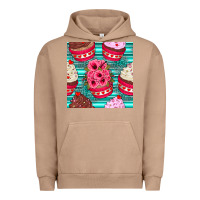 Pigment Burro valentines day flower cupcakes and serape seamless pattern Urban Hoodie - BundleAndBundleShop