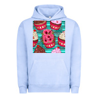Pigment Grape Ice valentines day flower cupcakes and serape seamless pattern Urban Hoodie - BundleAndBundleShop