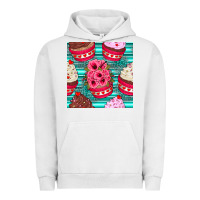 Pigment Lunar Rock valentines day flower cupcakes and serape seamless pattern Urban Hoodie - BundleAndBundleShop