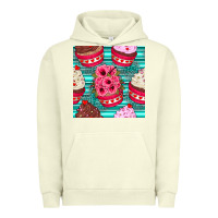 Pigment Pistachio valentines day flower cupcakes and serape seamless pattern Urban Hoodie - BundleAndBundleShop