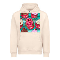 Sandshell valentines day flower cupcakes and serape seamless pattern Urban Hoodie - BundleAndBundleShop