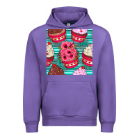 Tulip valentines day flower cupcakes and serape seamless pattern Urban Hoodie - BundleAndBundleShop