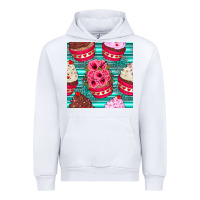 White valentines day flower cupcakes and serape seamless pattern Urban Hoodie - BundleAndBundleShop
