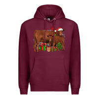 Burgundy Christmas Gelbvieh Premium Hoodie - JahusDesignShop