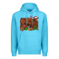 Ocean Blue Christmas Gelbvieh Premium Hoodie - JahusDesignShop