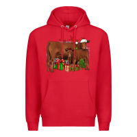 Red Christmas Gelbvieh Premium Hoodie - JahusDesignShop