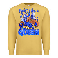 Antique Gold fight like a queen navy blue colon cancer afro gir Premium Sweatshirt - RanaPortraitStore