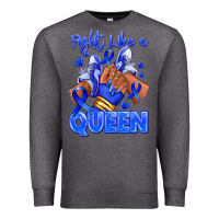 Charcoal Heather fight like a queen navy blue colon cancer afro gir Premium Sweatshirt - RanaPortraitStore