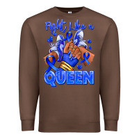 Chestnut fight like a queen navy blue colon cancer afro gir Premium Sweatshirt - RanaPortraitStore
