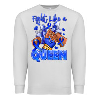 Dove Grey fight like a queen navy blue colon cancer afro gir Premium Sweatshirt - RanaPortraitStore