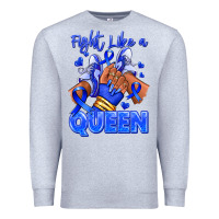 Heather Grey fight like a queen navy blue colon cancer afro gir Premium Sweatshirt - RanaPortraitStore