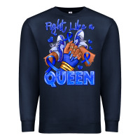 Navy fight like a queen navy blue colon cancer afro gir Premium Sweatshirt - RanaPortraitStore