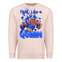 Pale Pink fight like a queen navy blue colon cancer afro gir Premium Sweatshirt - RanaPortraitStore