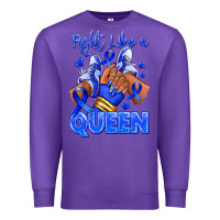 Purple fight like a queen navy blue colon cancer afro gir Premium Sweatshirt - RanaPortraitStore