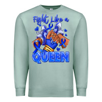 Seafoam fight like a queen navy blue colon cancer afro gir Premium Sweatshirt - RanaPortraitStore